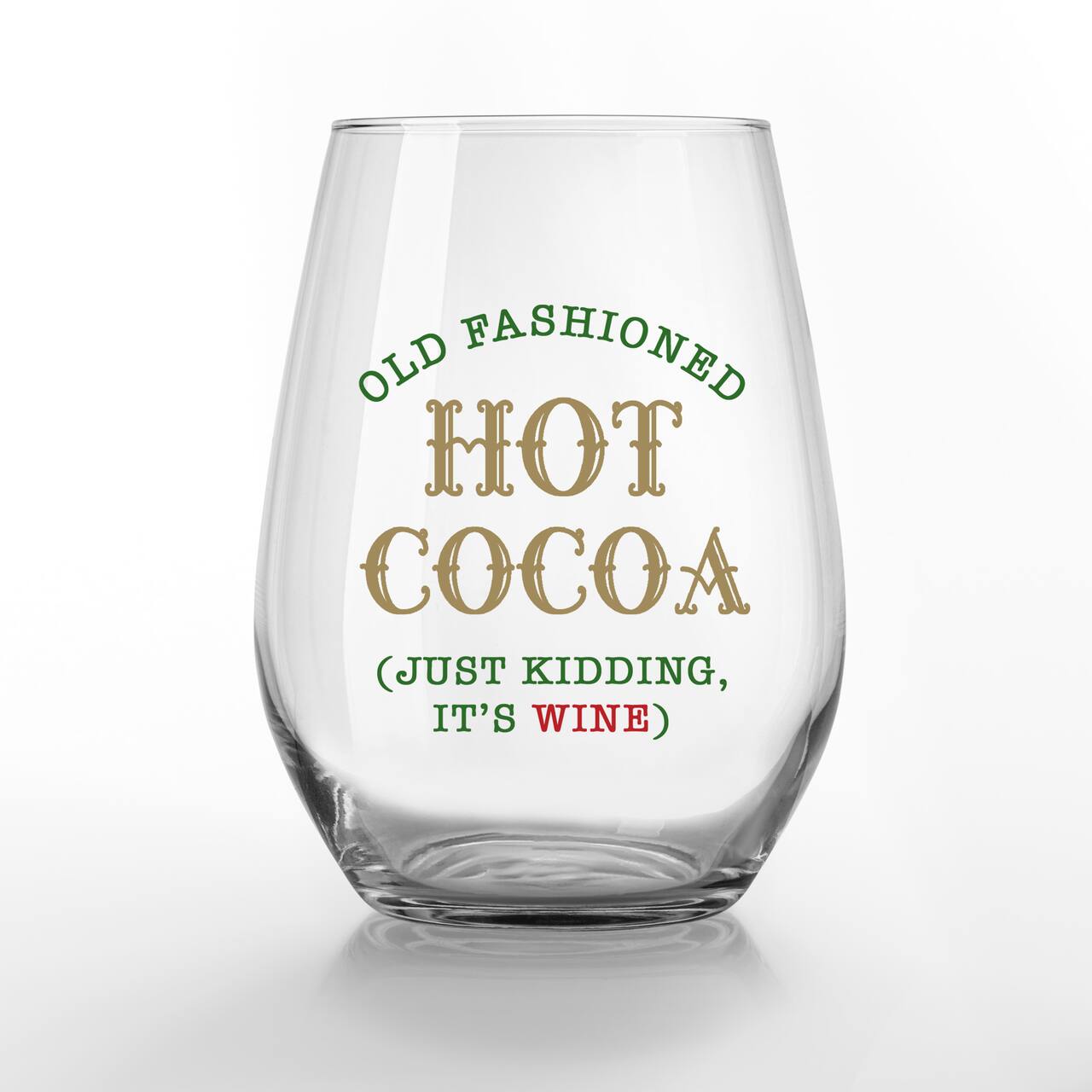 15oz. Old Fashioned Hot Cocoa Printed Stemless Wine Glass